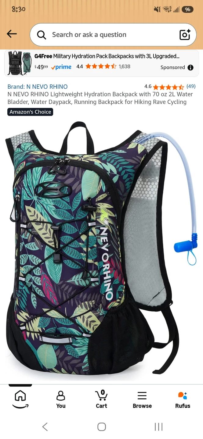 NEVO RHINO Lightweight Hydration Backpack