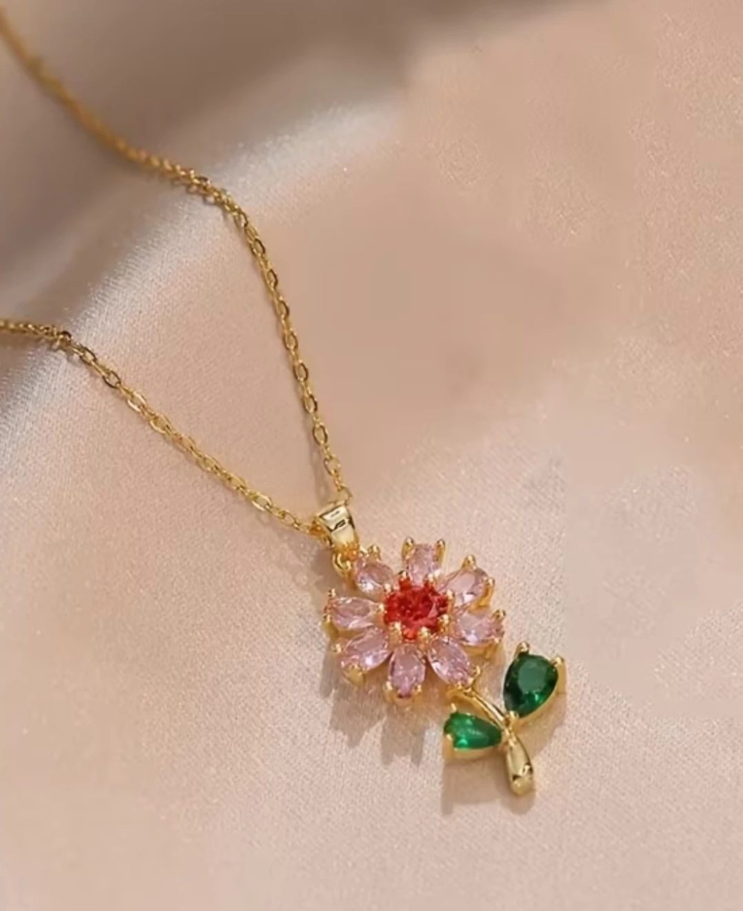 Flower Necklace and Earrings 3-Piece Set - photo 3