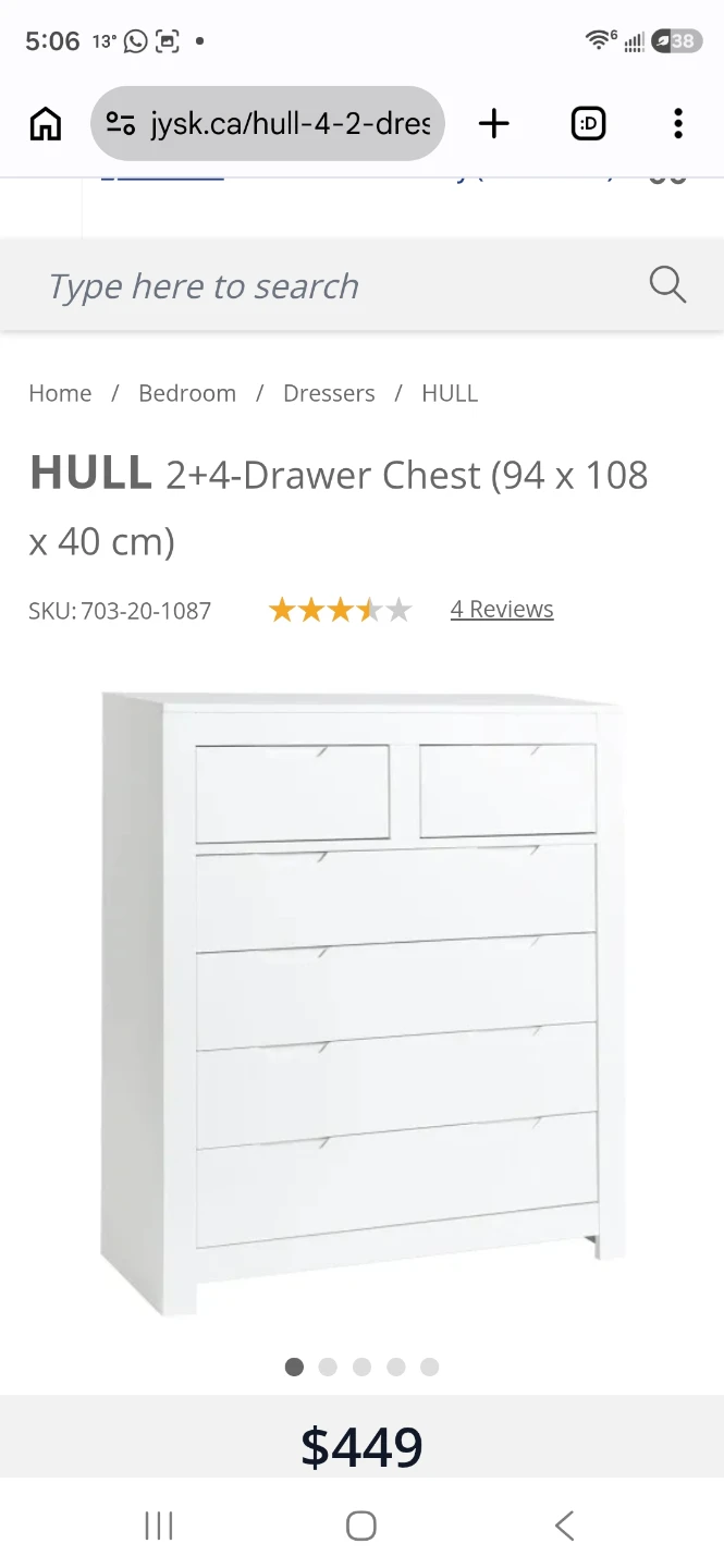 JYSK HULL 2+4-Drawer Chest - photo 3