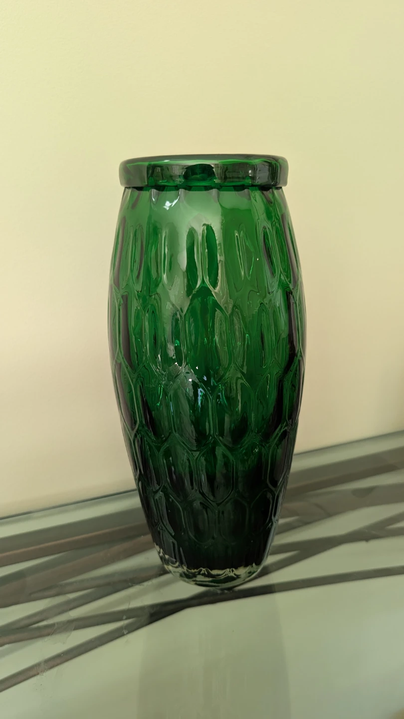 Emerald Green Tall Glass Vase