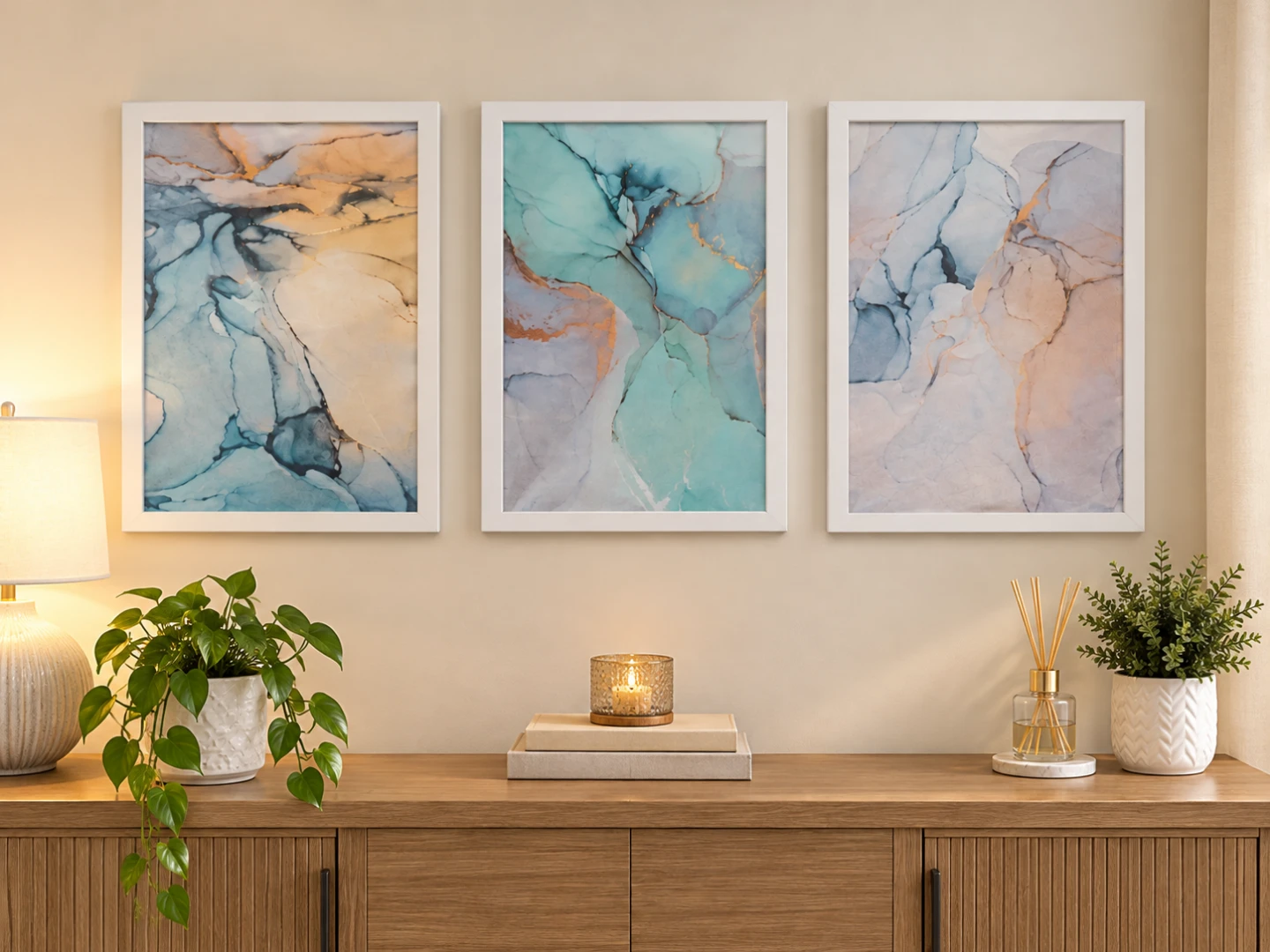 Set of Three Abstract Wall Art Prints