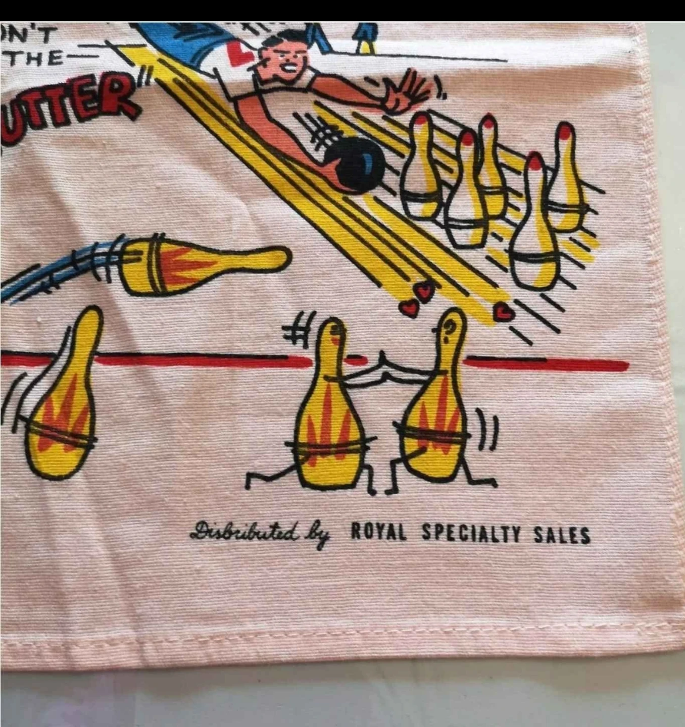 Vintage  Bowlers' Crying Towel Vintage Funny Cartoons - photo 2
