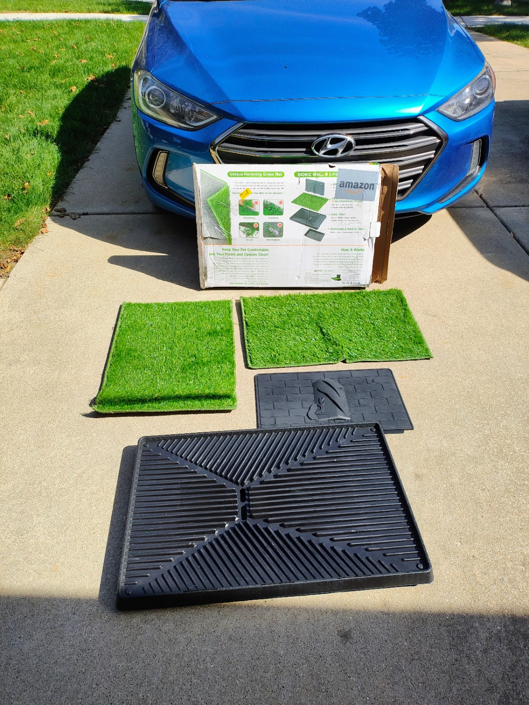 Hompet Dog Grass Pad with Tray and Pee Wall Large - photo 3