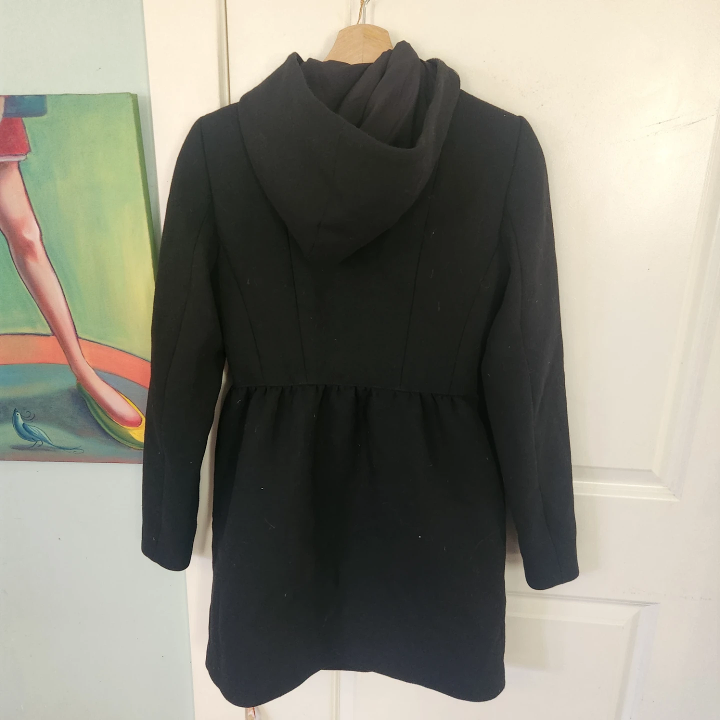 Zara Trafaluc Hooded Coat Black Size XS - photo 4