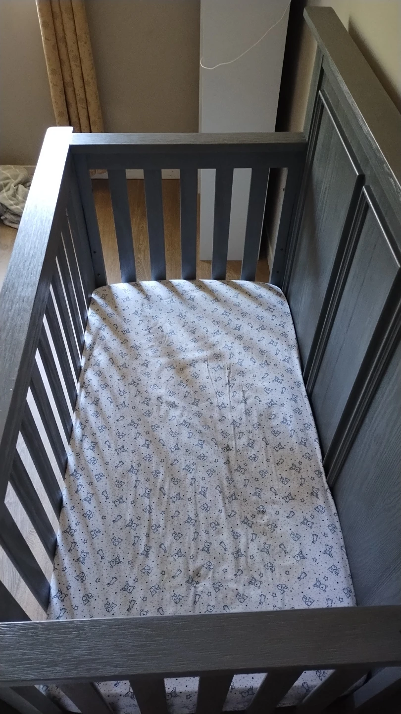 Oxford Baby Crib With Mattress- Grey - photo 4