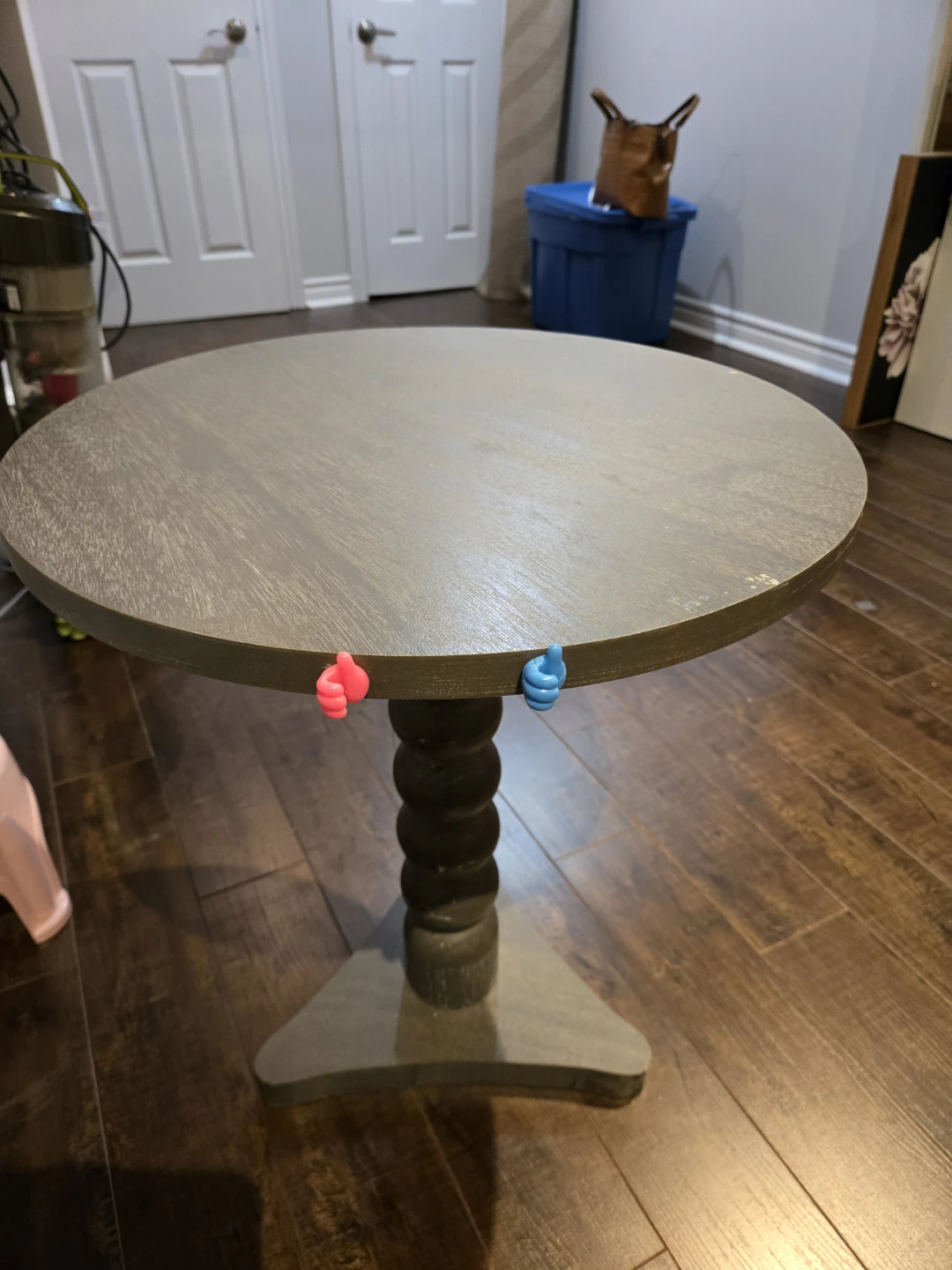 Round Grey Accent Side Table - photo 3