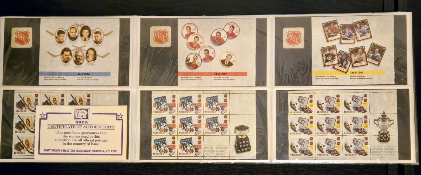 $25 FIRM-1992 Deluxe Hardcover NHL Stamp, MNH, COA - photo 3
