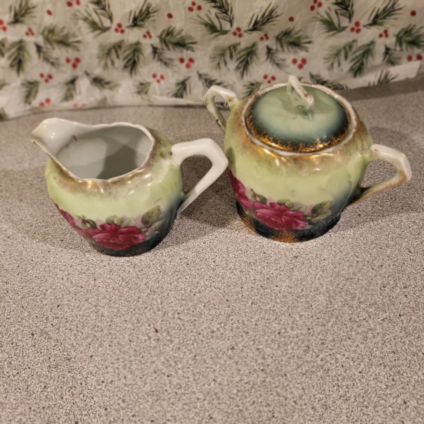 American Beauty Bavaria Cream and Sugar Set