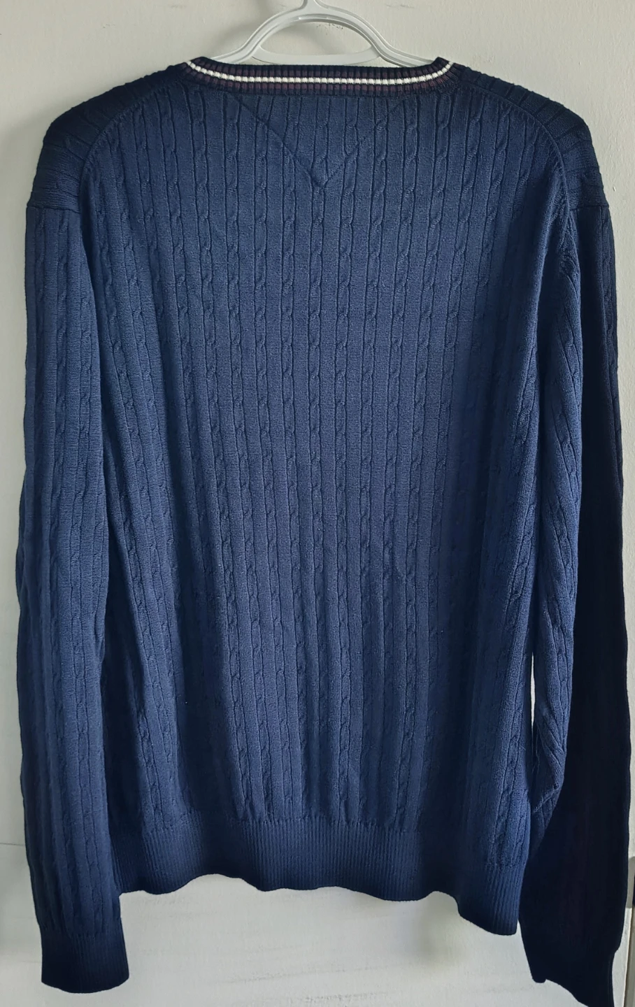 Tommy Hilfiger Navy V-Neck Cable Knit Sweater - photo 4