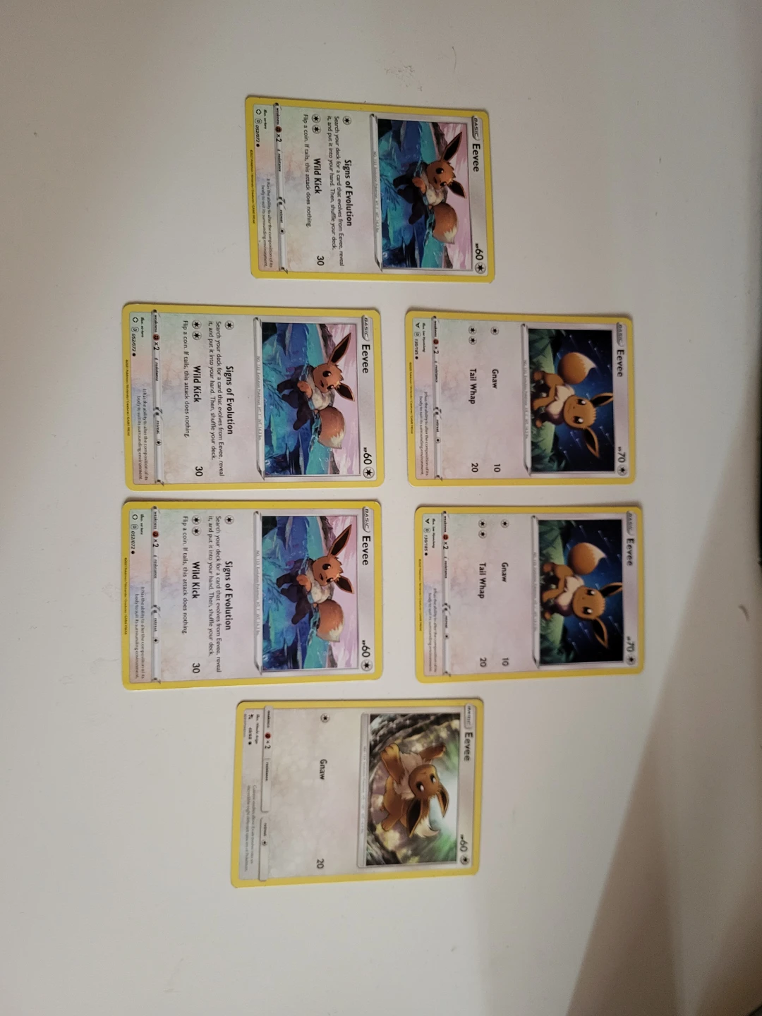 Lot of 5 Eevee Pokemon Trading Cards