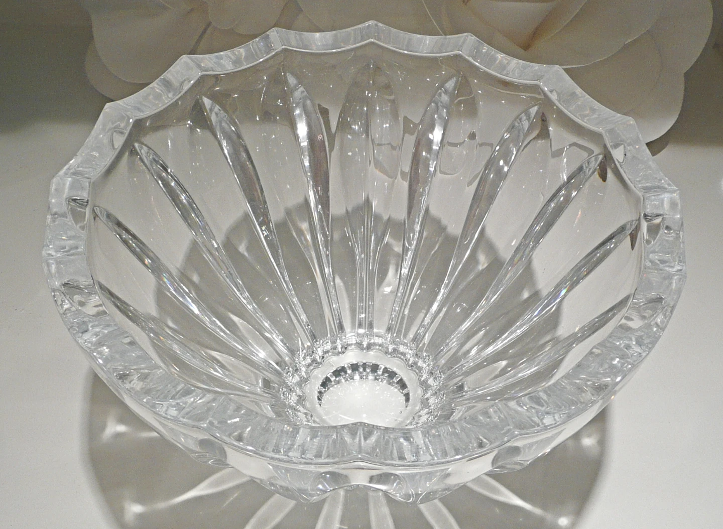 Beautiful crystal fruit bowl.  10 1/2" wide, 7" tall.  New  $35 - photo 2