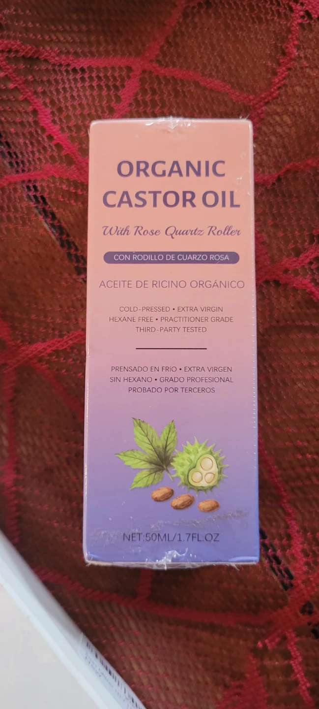 Organic Castor Oil with Rose Quartz Roller