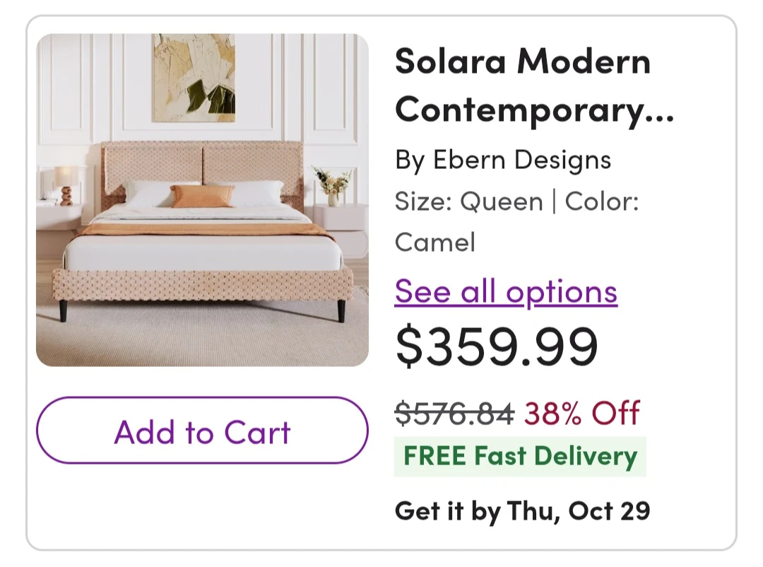 Free Brand new in box Queen size bed Bed Frame with Headboard - photo 5