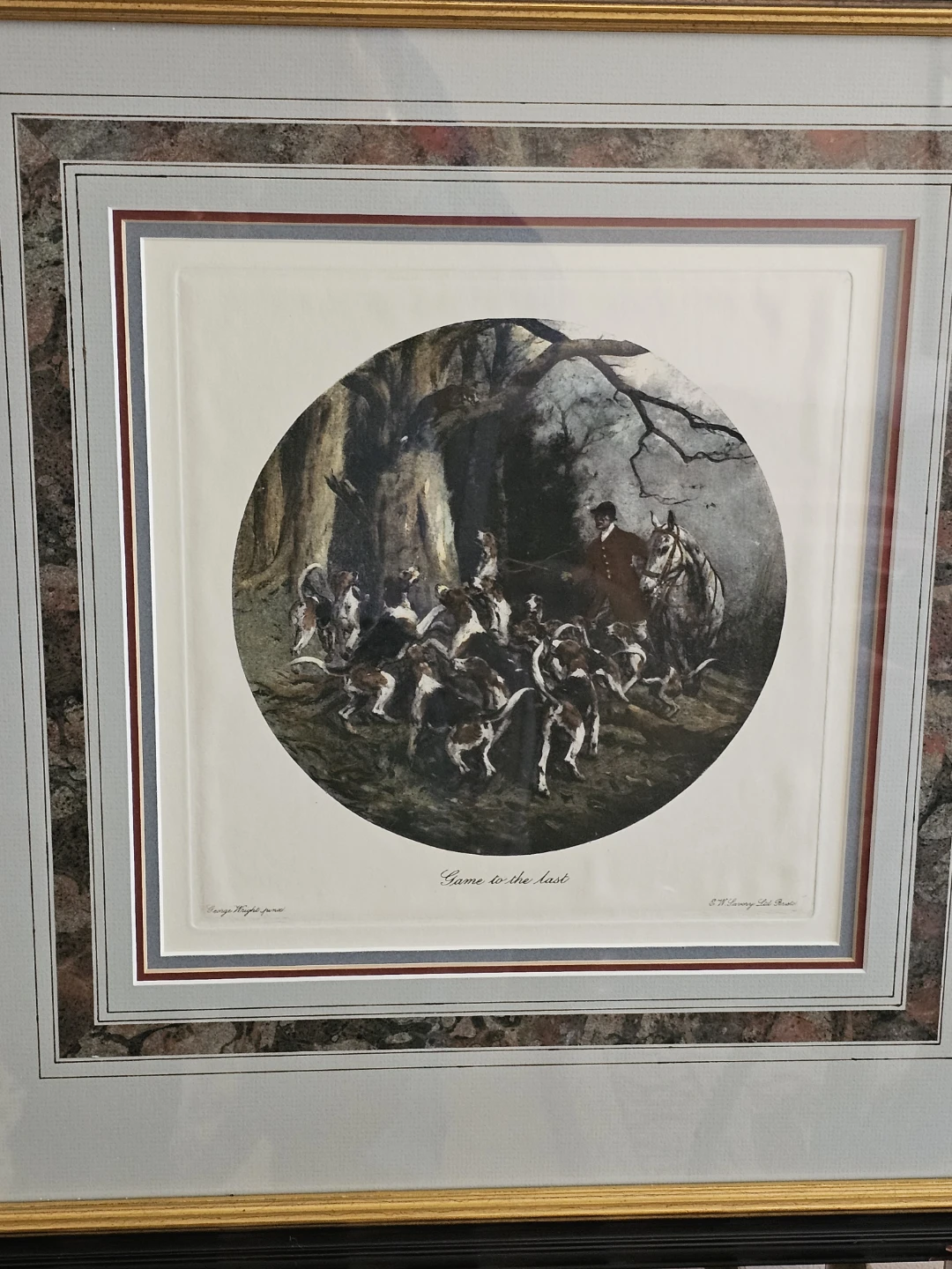 Set of 3 George Wright Framed Hunting Prints