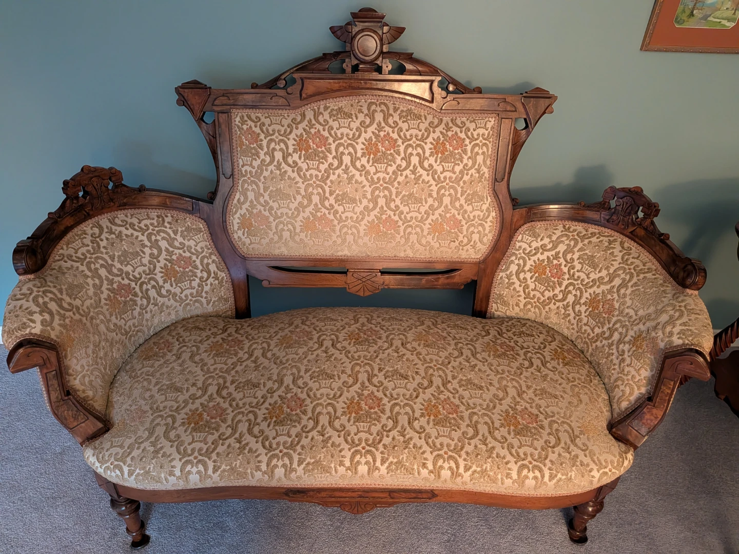 Vintage Victorian-Style Settee Loveseat