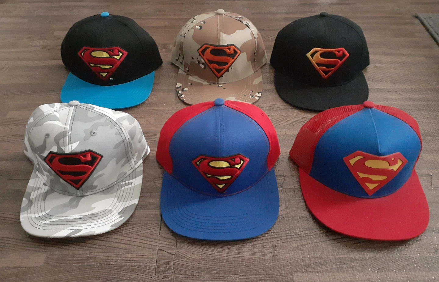 ALL FOR $20 or $5 each BRAND NEW Set of 6 Superman Baseball Caps