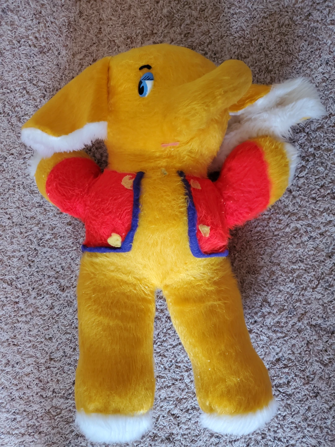 Vintage Yellow Elephant Plush Toy - photo 2