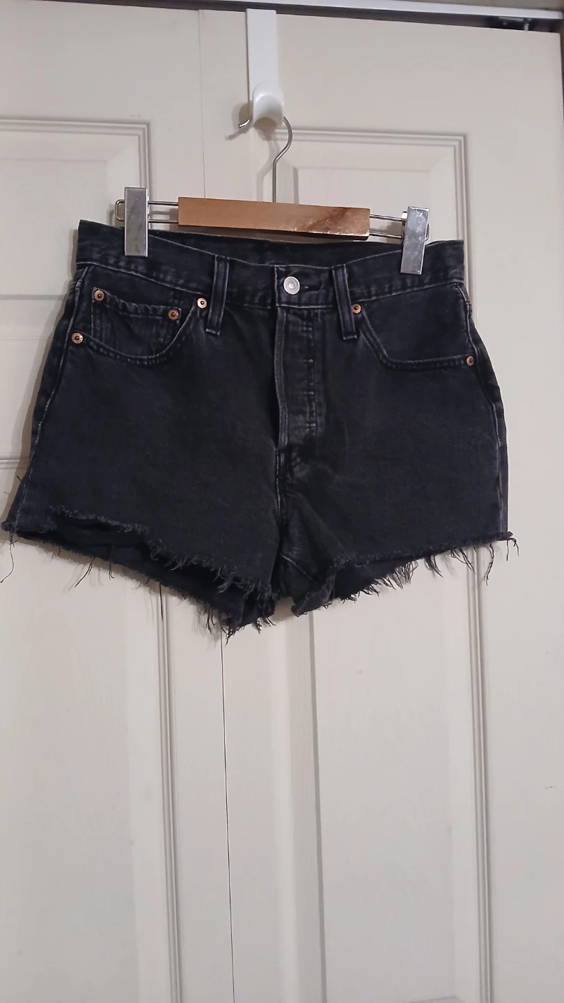 Levi's black denim shorts