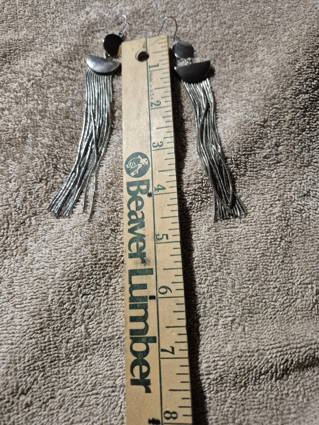 Silver-Tone Fringe Dangle Earrings