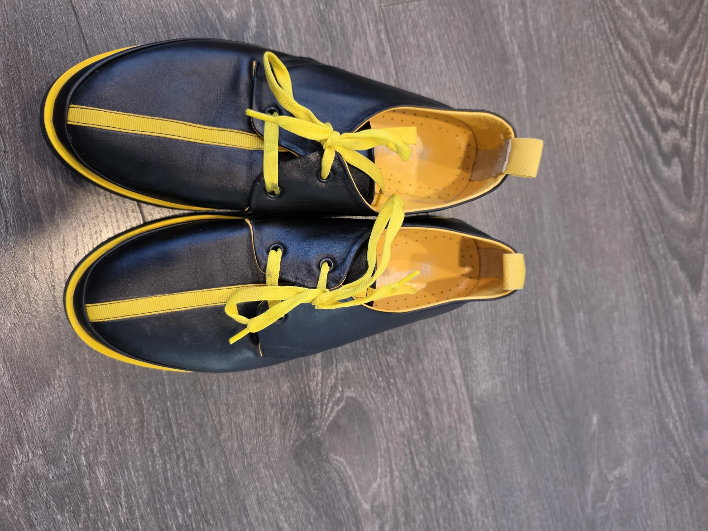 Black and Yellow Fashion Lace-up Shoes Size 40