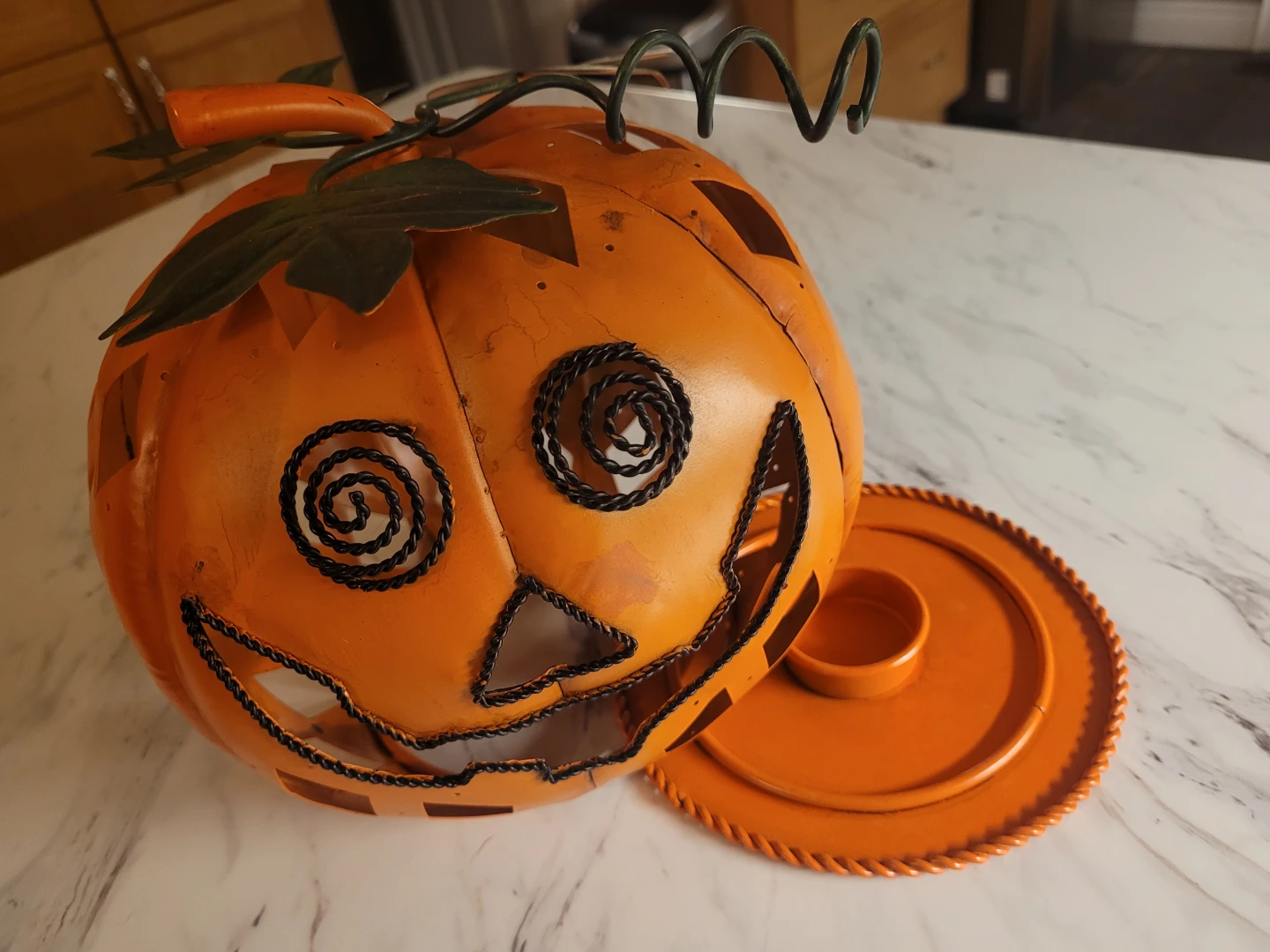 Metal Pumpkin Tea Light Holder - photo 2