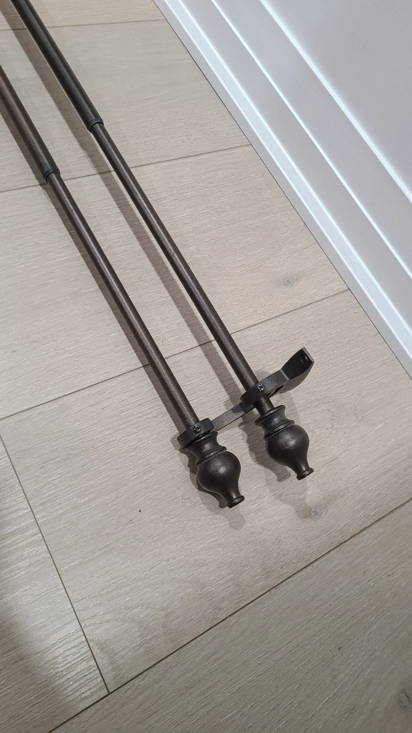 Double Curtain Rod in Dark Bronze Finish