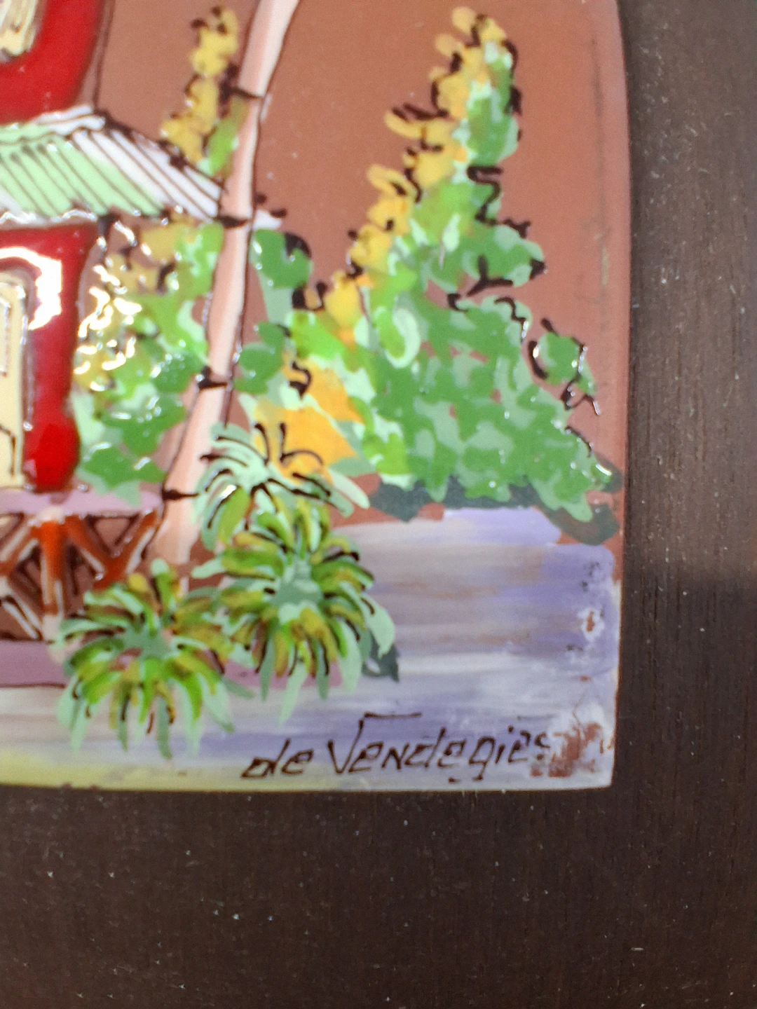 de Vendegies Hand-Painted Tropical House Tile Art - photo 3