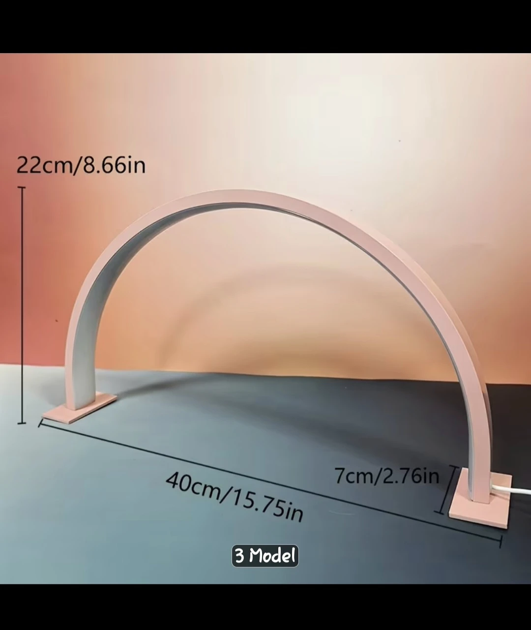 Black Arch LED Table Lamp nails - photo 3