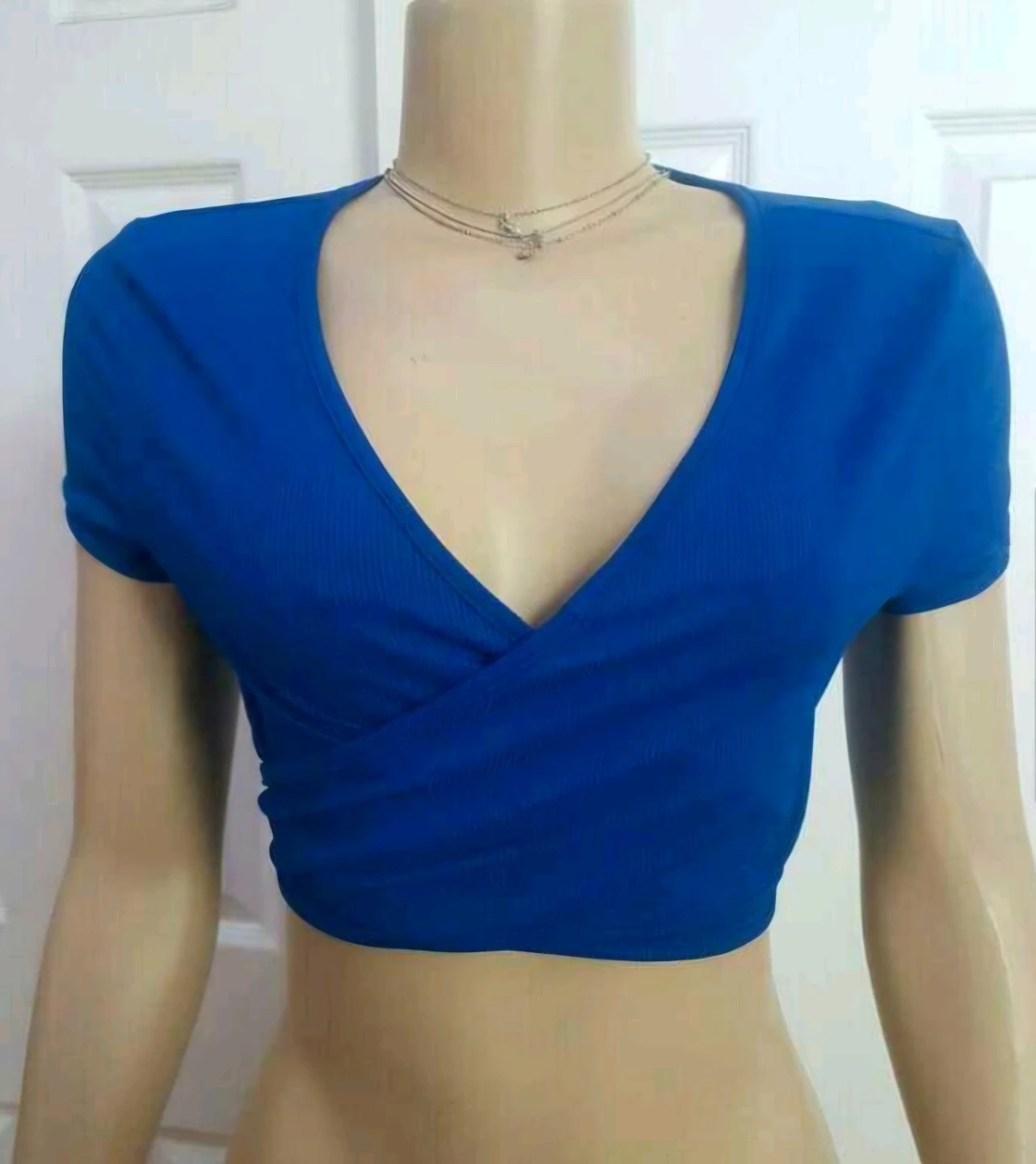 New Royal Blue Wrap Around Crop Top