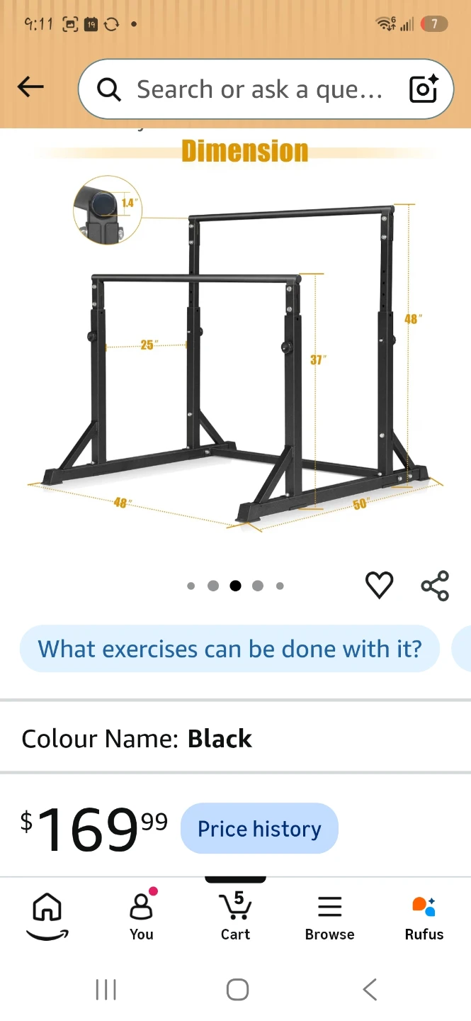 Training Bar -Adjustable Weight Lifting Rack - Black