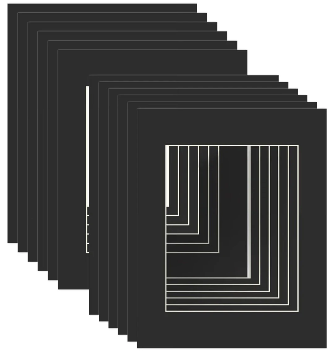 Pack of 12  Black 11"x14" Picture Frame Mats