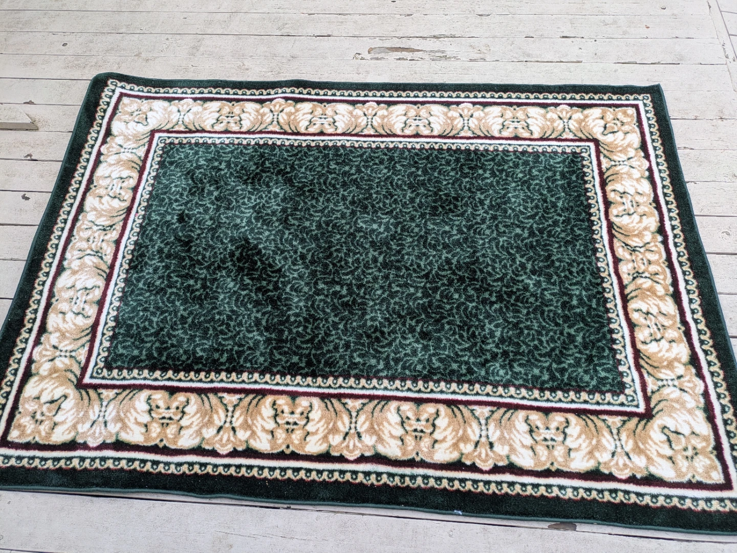 Green Traditional Patterned Area Rug