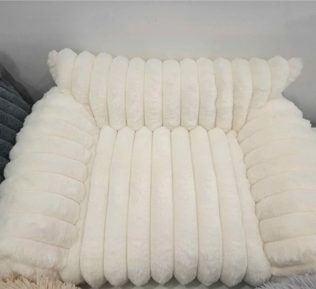 White Faux Fur Pet Cushion