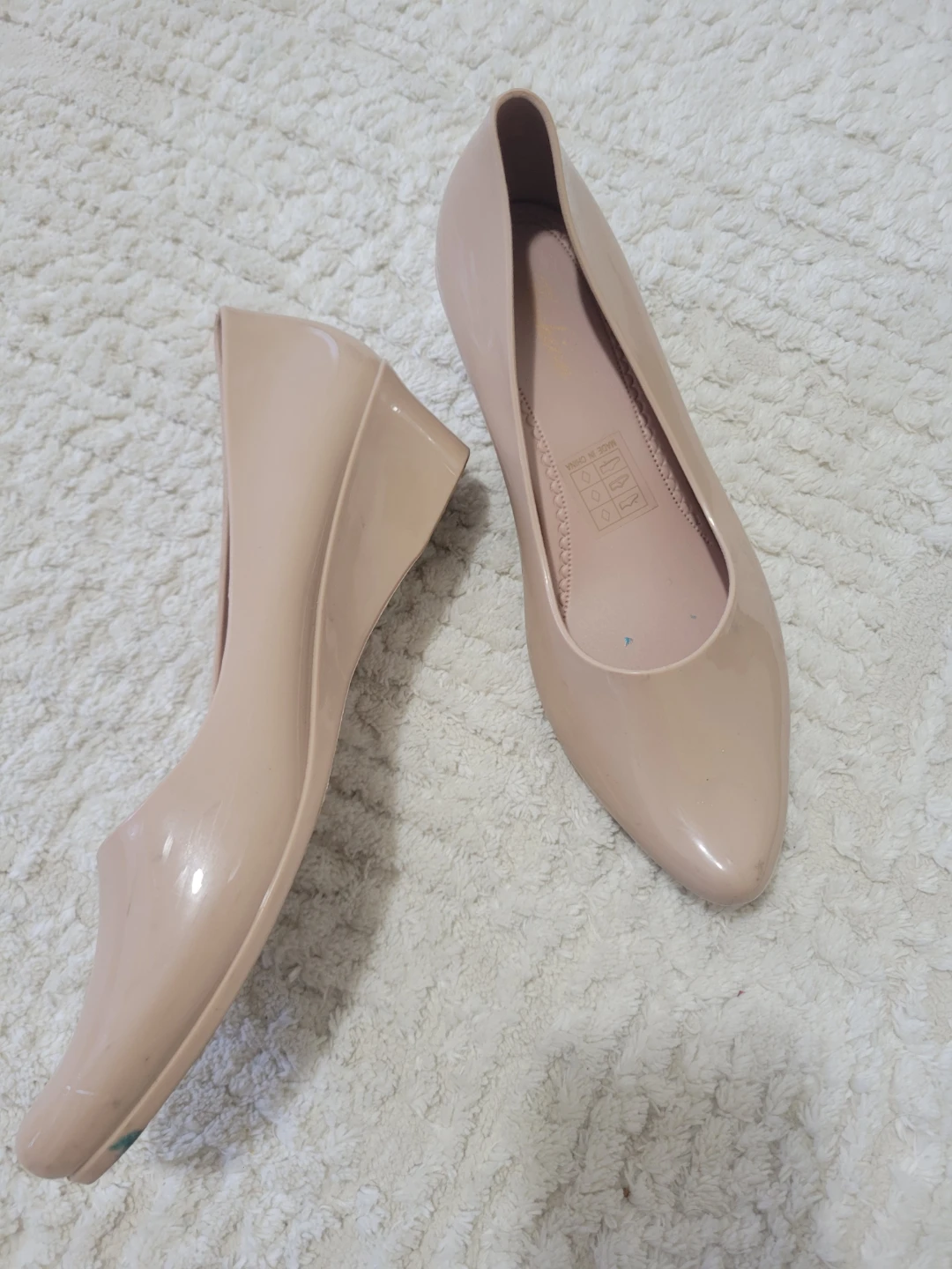 Beige Jelly Wedge Pumps - photo 2