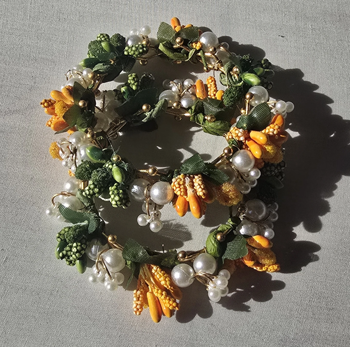 Floral and Pearl Decorative bangles / Bracelet Set