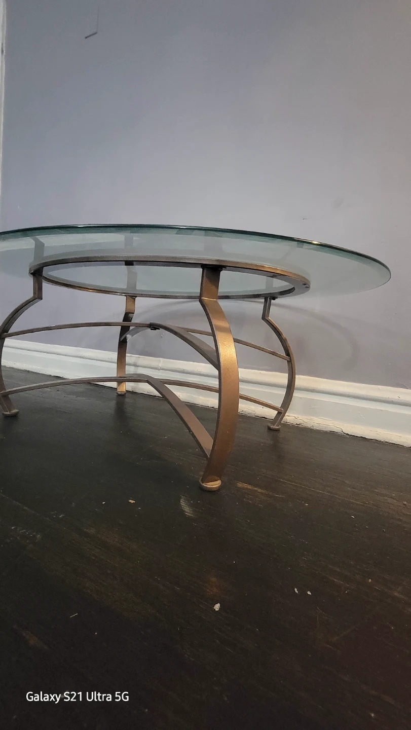✨ Modern Oval Glass Coffee Table – $55 ✨
