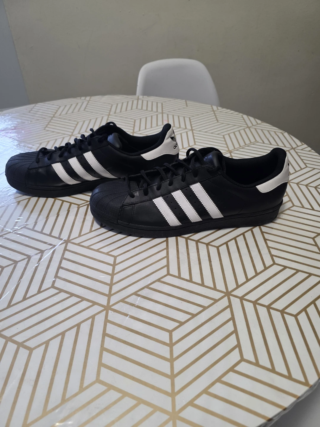 Adidas Superstar Black/White Sneakers - Size US 10.5 / UK 10