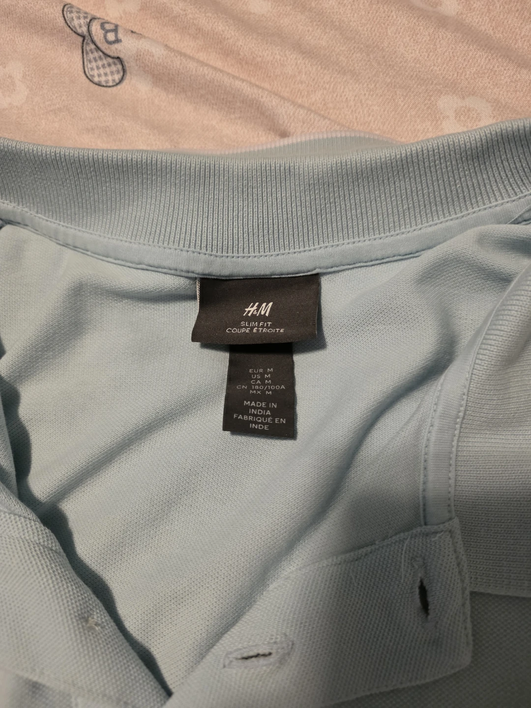 H&M Slim Fit Light Blue Polo Shirt - photo 2