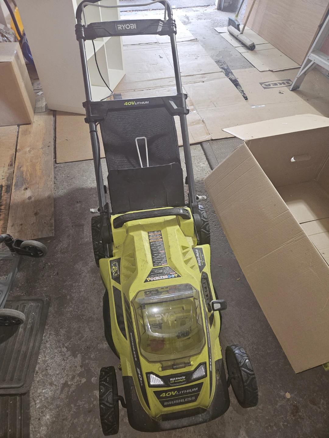 Ryobi battery powered lawn mower and weed whacker - photo 2