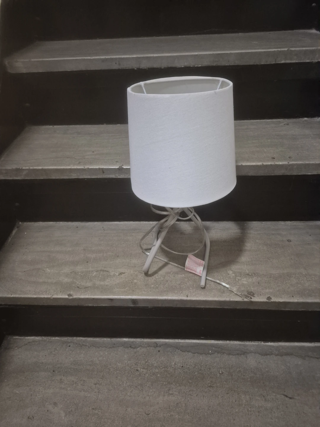 White Table Lamp with Fabric Shade