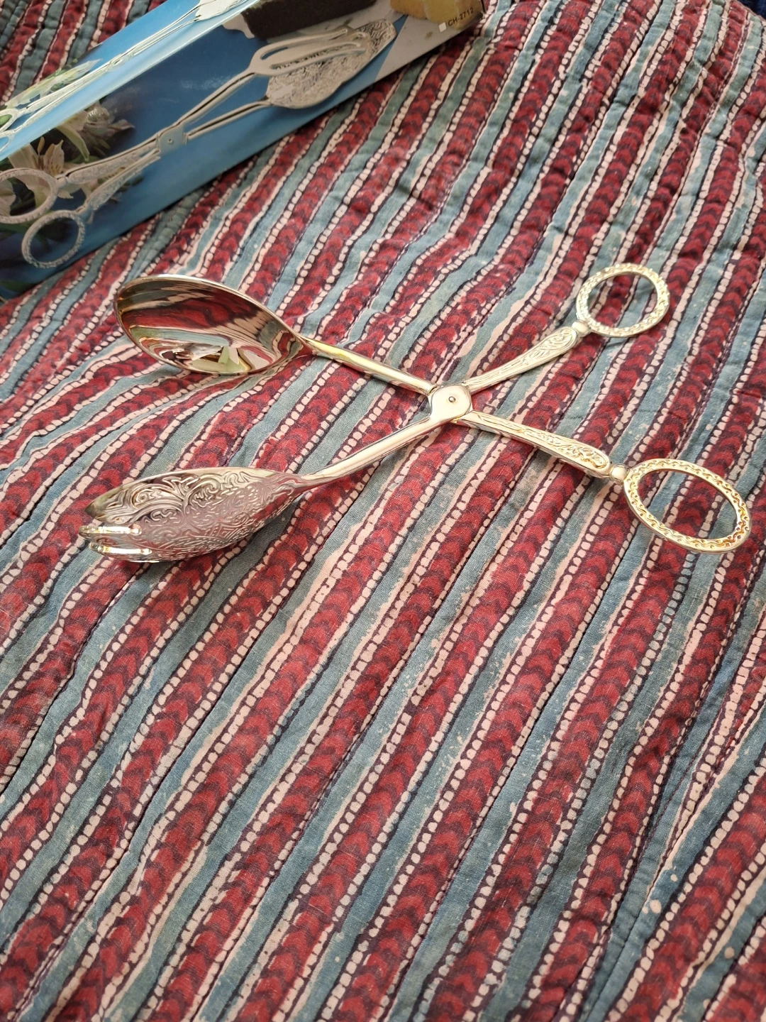 Silver-Plated Salad Serving Tongs - photo 2