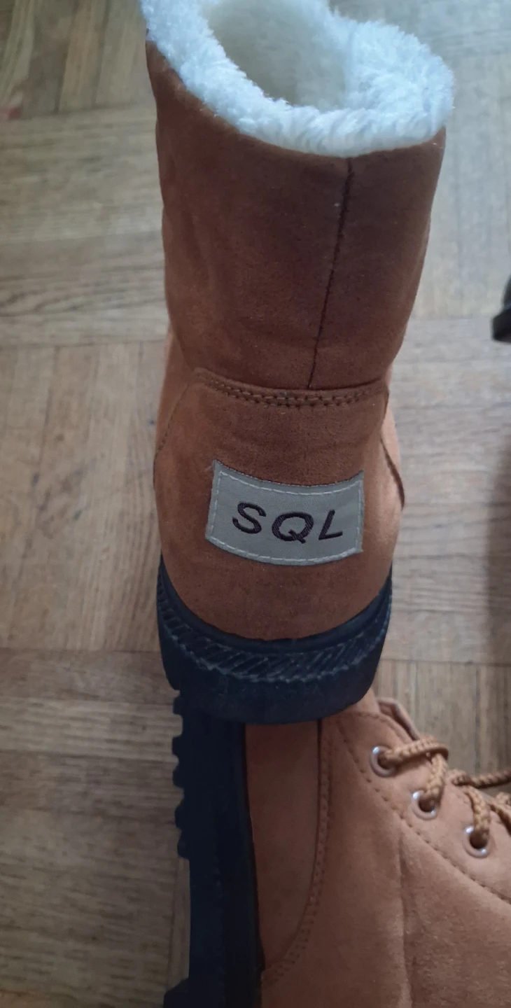 SQL Faux Suede Lace-Up Boots - Tan - photo 4
