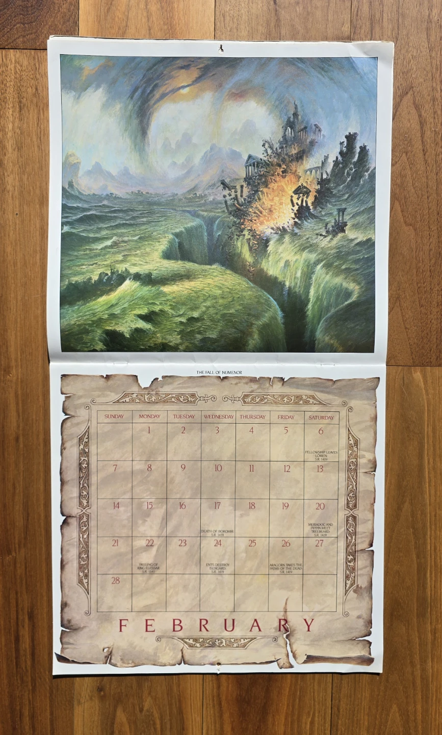 1982 J.R.R. Tolkien Calendar Illustrated by Darrell K. Sweet - photo 3