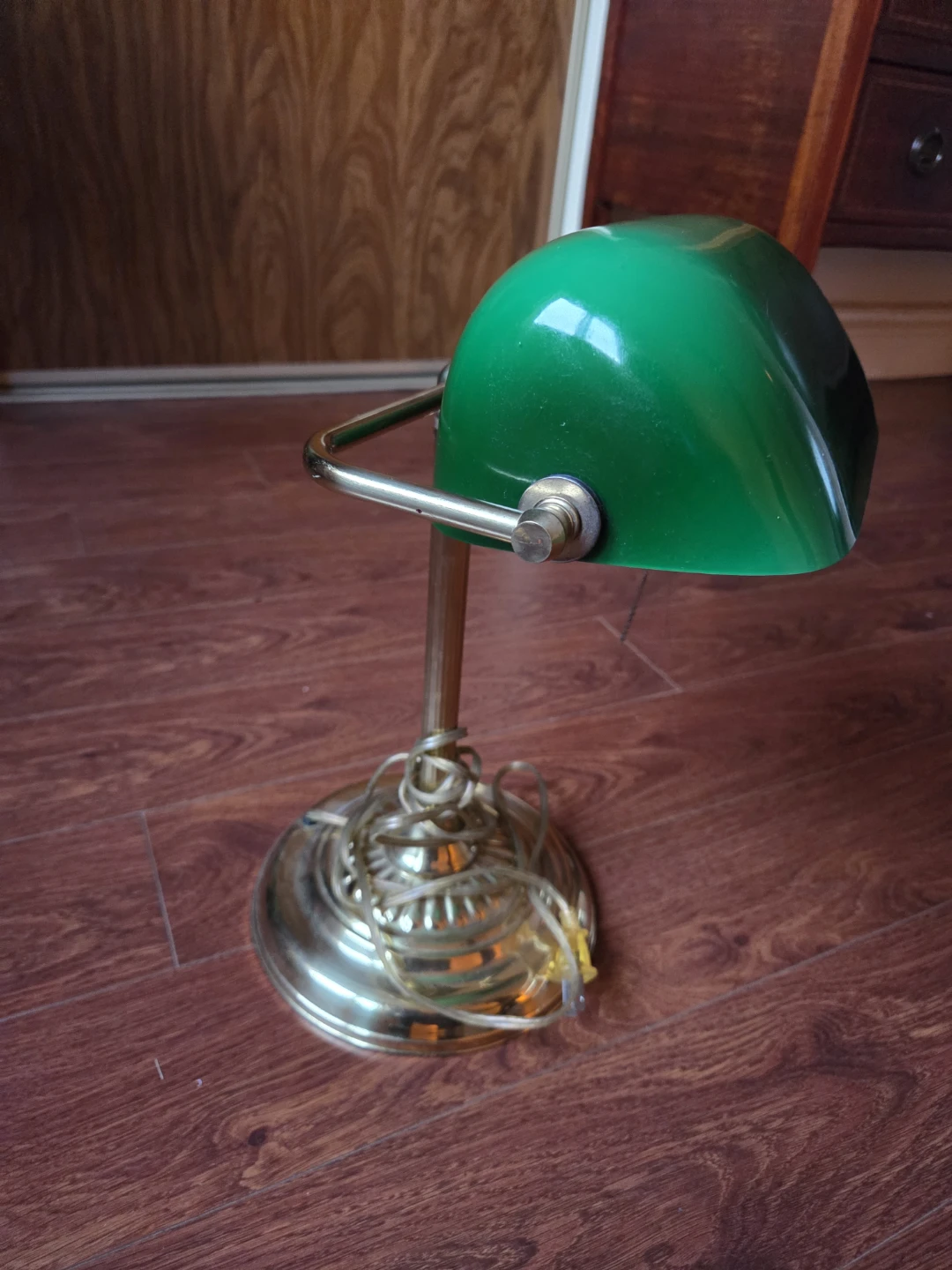 Vintage Bankers Lamp with Brass Finish and Table Lamp - photo 2