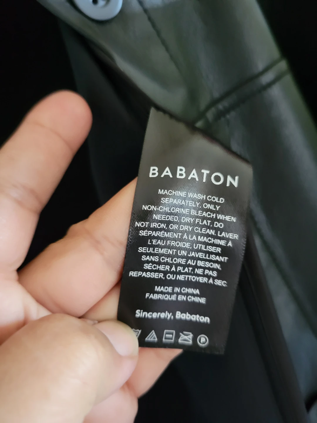 Babaton Vegan Leather Shirt Jacket - Black - Size S - photo 4