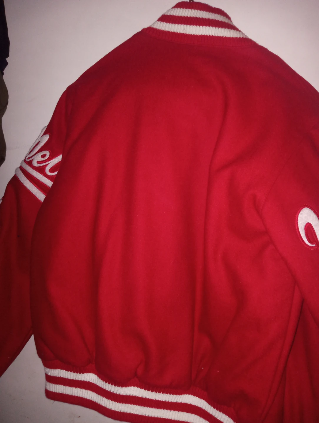 Ladies Pelle Pelle Red Varsity style Jacket