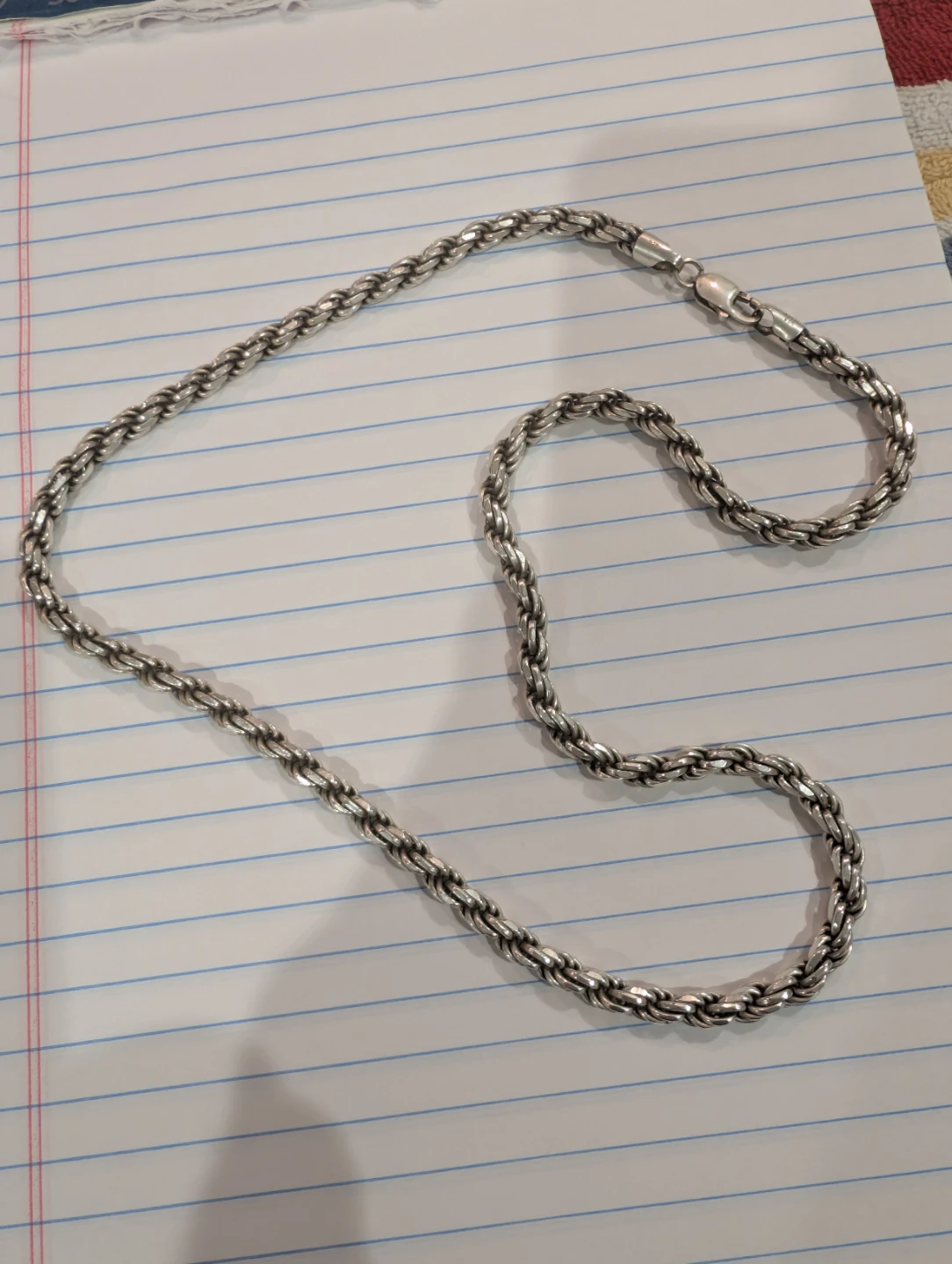A 7 mm Solid 925 Sterling Silver Italian Rope Chain Necklace - photo 3