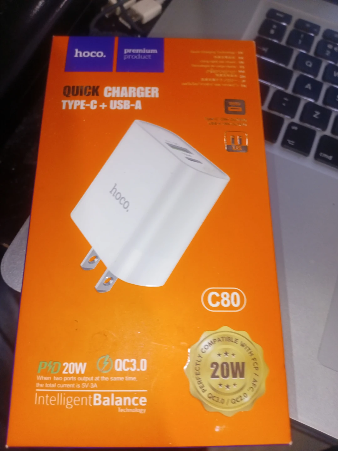 Hoco C80 Quick Charger Type-C + USB-A