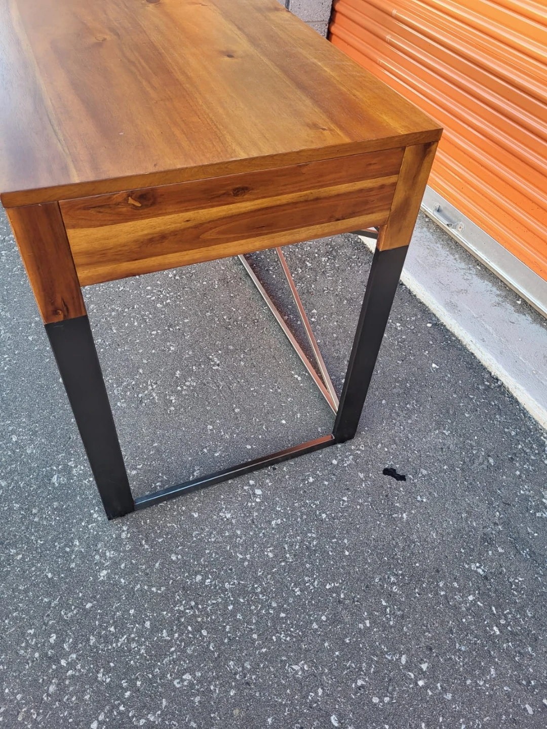 Industrial Style Wood and Metal Desk - photo 3