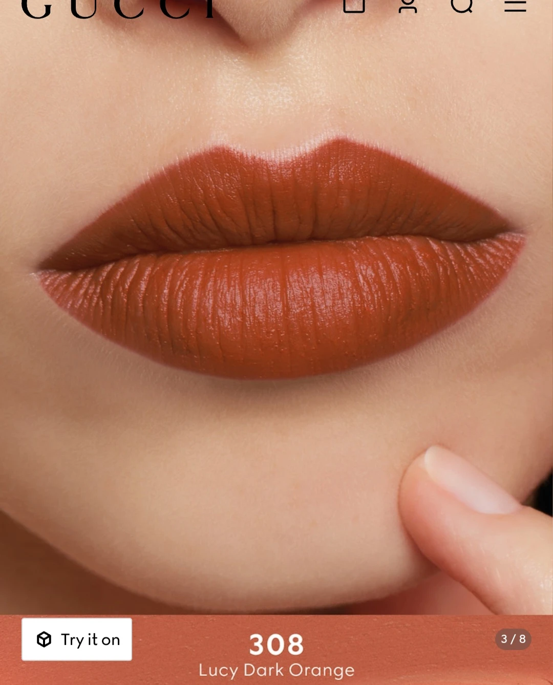 Gucci Rouge a Levres Mat Lipstick 308 Lucy Dark Orange - photo 3